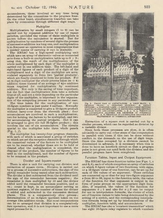 Item #22973 The First Paper on Electronic Digital Computers, The ENIAC, an Electronic Computing...
