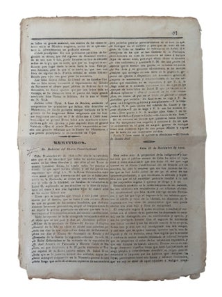 Spanish Colonial Cuba and Spanish Constitutional Governance Under the Regency of María Cristina, Santiago de Cuba, 27 November 1836
