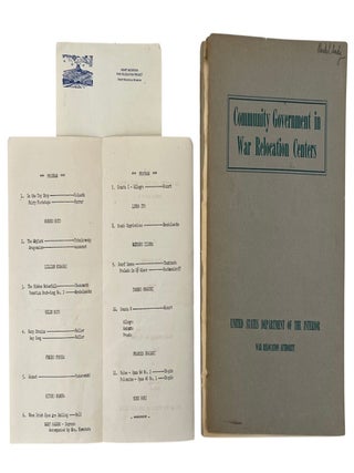 Japanese Internment Heart Mountain War Relocation Center Materials Documenting WRA Governance, Camp Administration, and Community Activities Inside the Camp, 1944