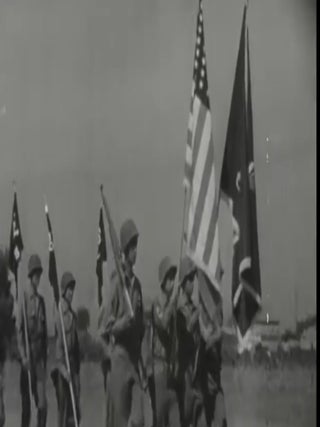 Frank Capra WWII Newsreel Highlighting Japanese American 442nd and 100th Infantry Battalion Army Navy Service, 16mm Film Roll, 1945