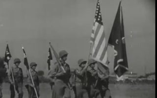 Frank Capra WWII Newsreel Highlighting Japanese American 442nd and 100th Infantry Battalion Army Navy Service, 16mm Film Roll, 1945