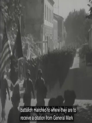 Frank Capra WWII Newsreel Highlighting Japanese American 442nd and 100th Infantry Battalion Army Navy Service, 16mm Film Roll, 1945