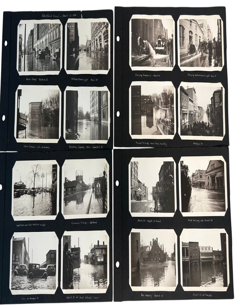 Item #23212 Urban Disaster Hartford Downtown Flood Archive of 32 Photographs from the Great New England Flood, March 1936. Hartford Downtown Flood, Natural Disaster.