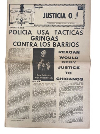 Chicano Activism La Raza Newspaper "Justicia O..!" Archive, Covering Oscar Zeta Acosta, UFW Activism, and the Killing of Rub&eacute;n Salazar