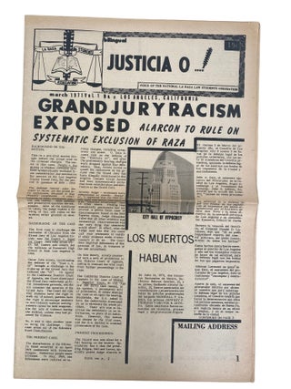 Chicano Activism La Raza Newspaper "Justicia O..!" Archive, Covering Oscar Zeta Acosta, UFW Activism, and the Killing of Rub&eacute;n Salazar
