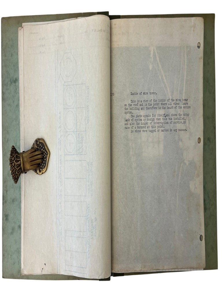 Item #23269 The Livingston Boiler Explosion: F.G. Daniell's Investigation Notebooks, Including 66 mounted original silver gelatin photographs alongside typed record sheets, graph-paper technical leaves, manuscript notes, and hand-drawn diagrams. 1913&ndash;1915. Staten Island Industrial Disaster.