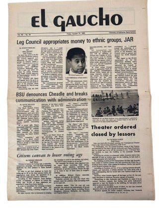 UCSB Student Activist Newspaper "El Gaucho" Archive Covering Anti-Vietnam Protests, Black Studies, and Angela Davis, 1969