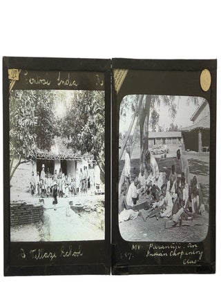 Colonial British India Glass Lantern Slide Archive of Cast System Labor, Bazaar Trade, Village Labor, Sikhs, and Colonial Cavalry, 1900-20