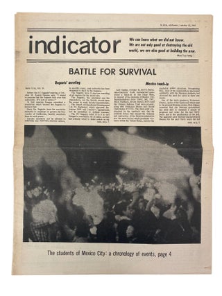 UCSD Student Activist Newspaper "Indicator" Archive Covering Eldridge Cleaver, Repression in Mexico City, Anti-Vietnam Protests, and Black Studies, 1968
