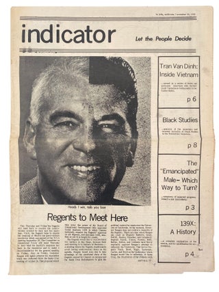 UCSD Student Activist Newspaper "Indicator" Archive Covering Eldridge Cleaver, Repression in Mexico City, Anti-Vietnam Protests, and Black Studies, 1968