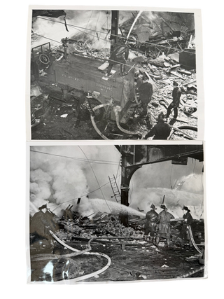 Chicago Loop Explosion, Van Buren Street and Firefighters Photo Archive, “looking down on nothing where a three-story building stood,” March 2, 1947