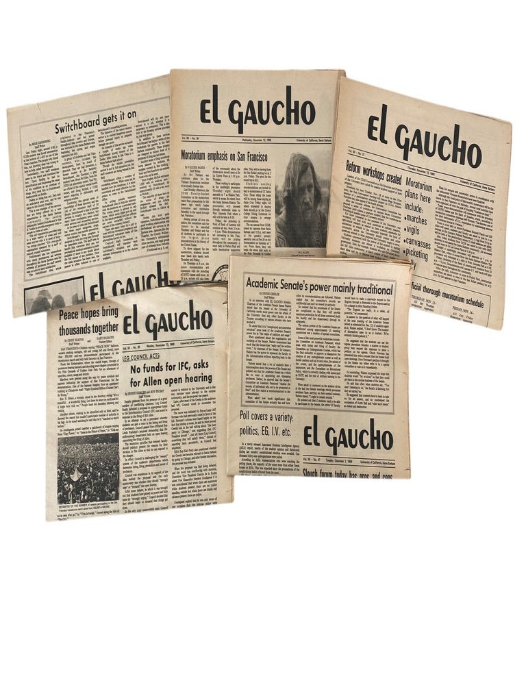 Item #23307 UCSB Student Activist Newspaper "El Gaucho" Archive Covering Leftist Activism, Anti-Vietnam Protests, and the Bill Allen Controversy, 1969. El Gaucho, UCSB.