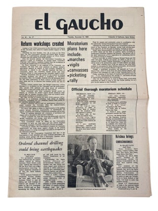 UCSB Student Activist Newspaper "El Gaucho" Archive Covering Leftist Activism, Anti-Vietnam Protests, and the Bill Allen Controversy, 1969