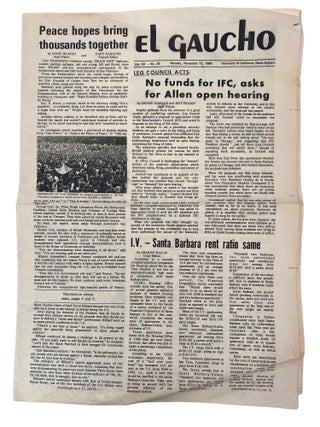 UCSB Student Activist Newspaper "El Gaucho" Archive Covering Leftist Activism, Anti-Vietnam Protests, and the Bill Allen Controversy, 1969