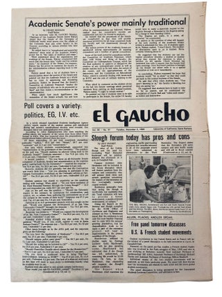 UCSB Student Activist Newspaper "El Gaucho" Archive Covering Leftist Activism, Anti-Vietnam Protests, and the Bill Allen Controversy, 1969