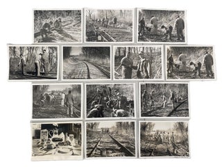Item #23339 Railroad Maintenance Photo Archive Informal Crews Work to Lay Tracks and Salvage...
