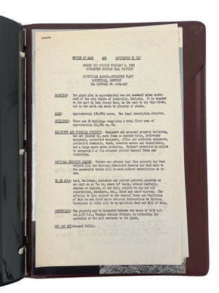 Rubbertown Synthetic Rubber Plant Archive Documenting the Postwar Privatization of a Federal Butadiene Facility, 1959&ndash;1960