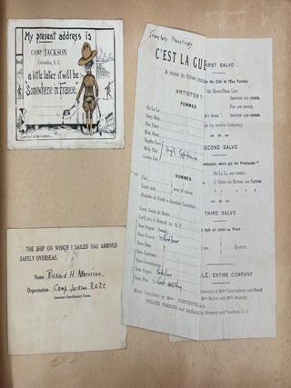 Artillery Officer in World War I: scrapbook album of Documents, Photographs, Maps, Theater Programs, and Battlefield Ephemera, 1917-1926