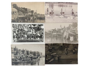 Hindu Ritual Life Along the Ganges at Benares, Temples, Bathing Ghats, Cremation Rites, and Ascetic Practice, Archive of 28 Photos circa 1900s