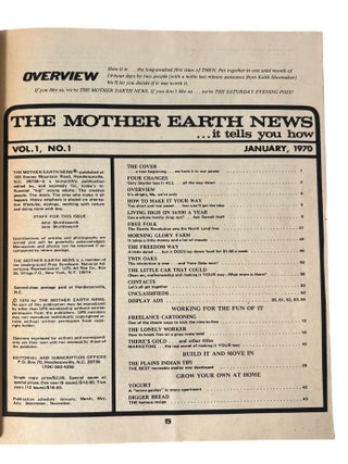 Counterculture Ecology in The Mother Earth News, "Back to the Land" Archive of First Production Year Issues, 1970