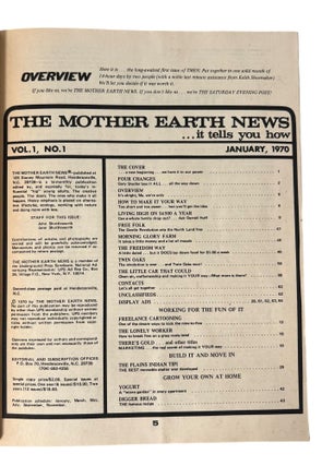 Counterculture Ecology in The Mother Earth News, "Back to the Land" Archive of First Production Year Issues, 1970
