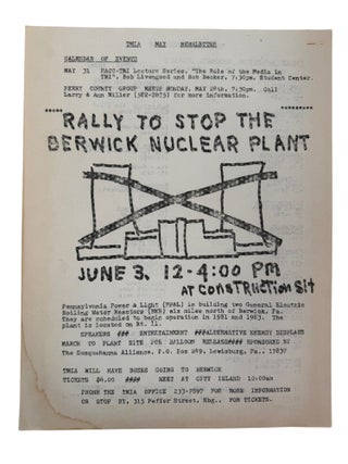 Three Mile Island Anti Nuclear Protest Materials Organizing Against Reactor Risk and Nuclear Industry Power, 1979
