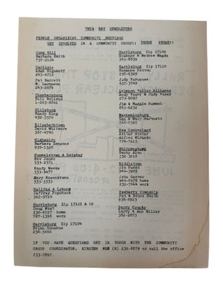 Three Mile Island Anti Nuclear Protest Materials Organizing Against Reactor Risk and Nuclear Industry Power, 1979