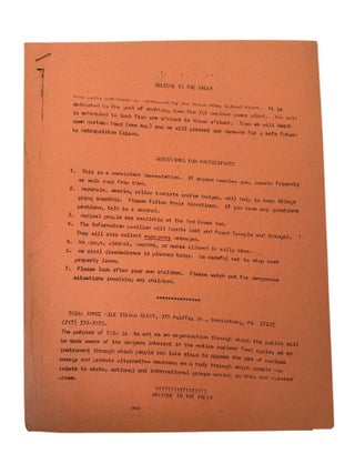 Three Mile Island Anti Nuclear Protest Materials Organizing Against Reactor Risk and Nuclear Industry Power, 1979