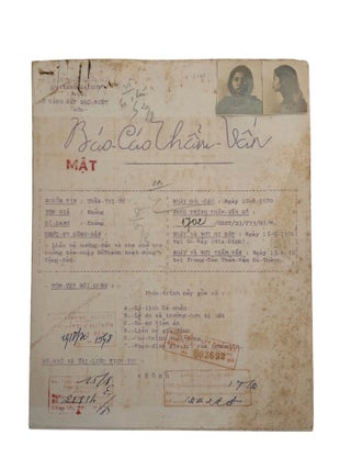 Interrogation Report on South Vietnamese Girl Suspected of Viet Cong Involvement, Trần Thị. Vietnam War Interrogation Report.