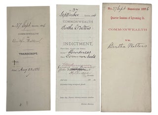 Item #23584 Pennsylvania Woman Bertha Walters Charged with "Fornication, Lewdness, and...
