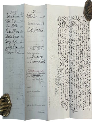 Pennsylvania Woman Bertha Walters Charged with "Fornication, Lewdness, and Common Scold" in Manuscript Criminal Court File, 1886
