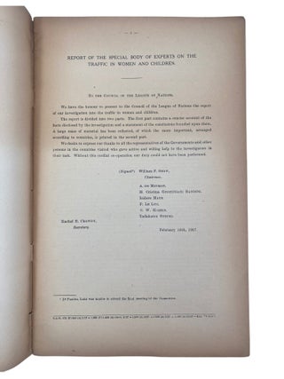 Anti-Sex Trafficking Policy Report by the League of Nations, 1927, Addressing International Sex Trafficking, Regulated Sex Work, and Preventative Education