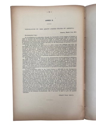 Anti-Sex Trafficking Policy Report by the League of Nations, 1927, Addressing International Sex Trafficking, Regulated Sex Work, and Preventative Education