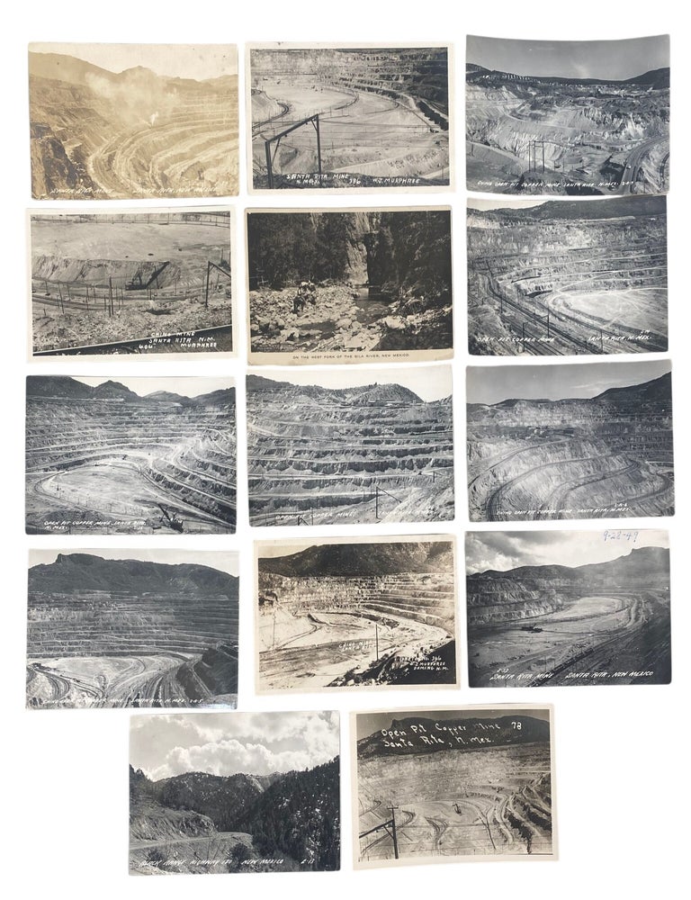 Item #23587 New Mexico Mining Archive Depicting Industrial systems of open pit Copper Extraction at Santa Rita, New Mexico, circa 1940s to 1950s. New Mexico Mining Archive.