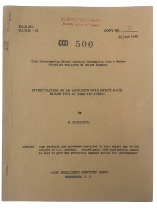 Item #23602 Allied Technical Intelligence and Captured German Aeronautical Research: JIOA...