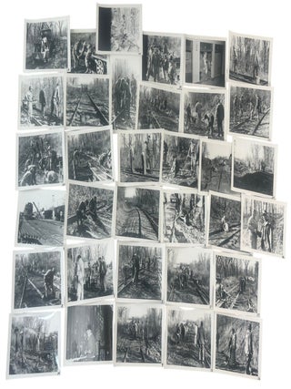Volunteer Hand Labor and Historic Railroad Preservation, 37 Numbered Photographs, c. 1974. Railroad Preservation.