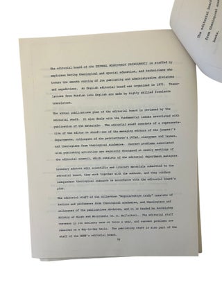 Russian Orthodox Church and State Surveillance in the Soviet Union, of Vasily Furov's Confidential Report, an English Translation including Original Cyrillic Text, c. 1980