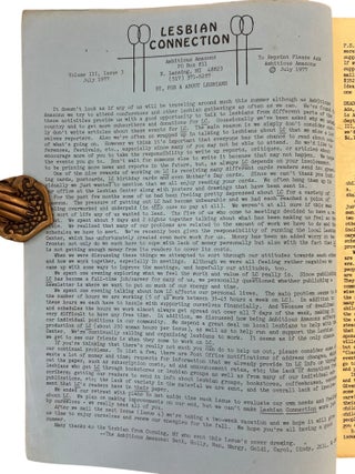 Four "Lesbian Connection " Issues Documenting the Publications Early Expansion of Lesbian Feminist Networks, 1977 to 1979
