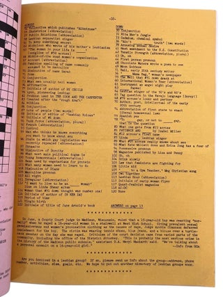 Four "Lesbian Connection " Issues Documenting the Publications Early Expansion of Lesbian Feminist Networks, 1977 to 1979