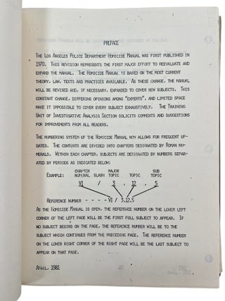 LAPD Working Manual, on Homicide Procedure including Discussion of Sexual Violence and Illegal Abortions, 1981 to 1983