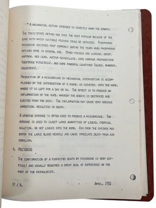 LAPD Working Manual, on Homicide Procedure including Discussion of Sexual Violence and Illegal Abortions, 1981 to 1983