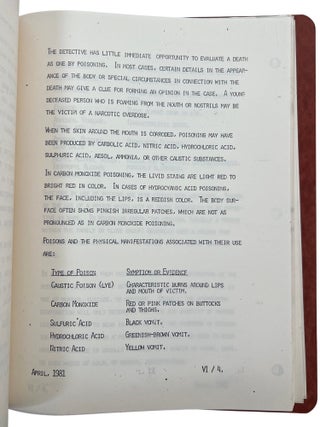LAPD Working Manual, on Homicide Procedure including Discussion of Sexual Violence and Illegal Abortions, 1981 to 1983