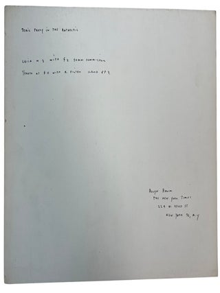 Antarctic Photography Archive of New York Times Photographer Allyn Z. Baum Documenting Operation Deep Freeze, McMurdo Station, the South Pole, and Cold War Polar Research, Including an Unpublished Memoir, Working Prints, and 116 Original Color Transparencies with Handwritten Captions, 1962&ndash;1964