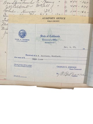 Prohibition Era California Court Ledger Recording Court Cases, Defendants and Fines in Woodland, CA including for Possession of Liquor, 1922-1930