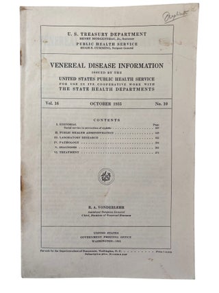 Public Health Bulletin on the Control and Prevention of Syphilis Prior to the Discovery of the. United States Public Health Service.
