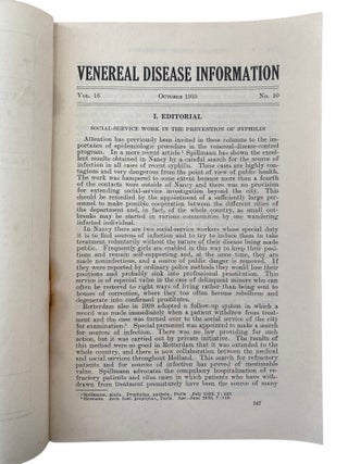 Public Health Bulletin on the Control and Prevention of Syphilis Prior to the Discovery of the Penicillin Cure, 1935