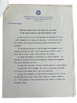 North Carolina Chapel Hill University Wartime Reorganization, The Cadet Program and the Founding of the UNC Executive Program: Bruce and Rex S. Winslow Papers and Ephemera Archive, 1943 to 1963