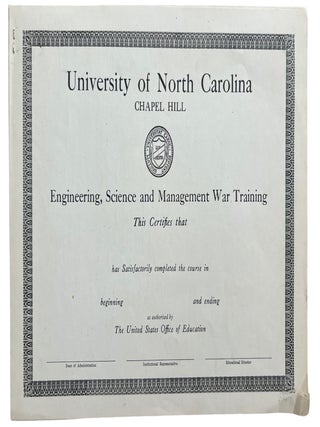 North Carolina Chapel Hill University Wartime Reorganization, The Cadet Program and the Founding of the UNC Executive Program: Bruce and Rex S. Winslow Papers and Ephemera Archive, 1943 to 1963