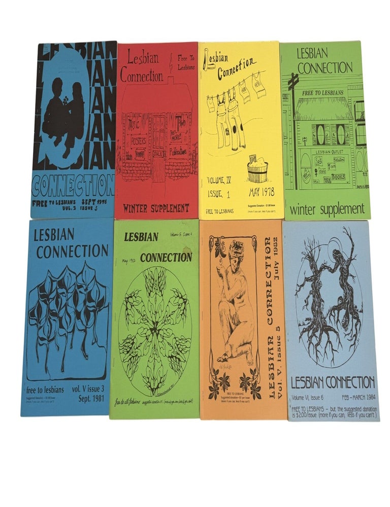 Item #23721 Lesbian Connection Magazine, "the Longest-running Periodical for Lesbians in the US", 8 Issues, 1976-84. Lesbian Connection Archive.