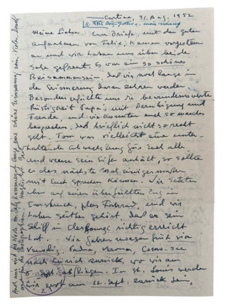 Large Archive of Personal and Scientific Correspondence Documenting Nobel Prize Winning Carl Cori and Gerty Cori Spanning More Than 30 Years